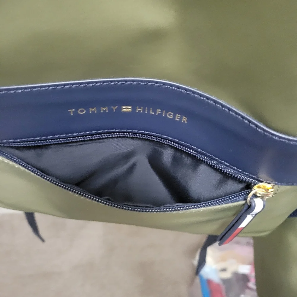 Tommy Hilfiger navy blue & olive green nwt backpack.